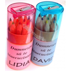 Set culori+ascutitoare, Personalizat
